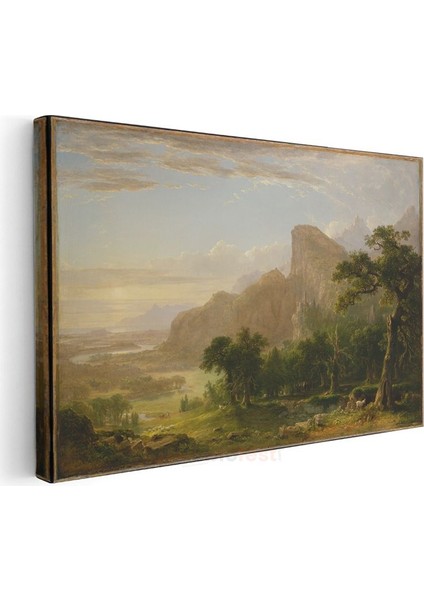 Albert Bierstadt - Vadideki Ağaçlar Kanvas Tablo