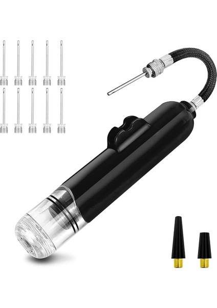 Basketbol Topu Pompası Hava Pompası, Spor Topları Için 10 Adet Iğneler ve 2 Adet Nozullar, Futbol Voleybol Futbol Balonu Için (Yurt Dışından)