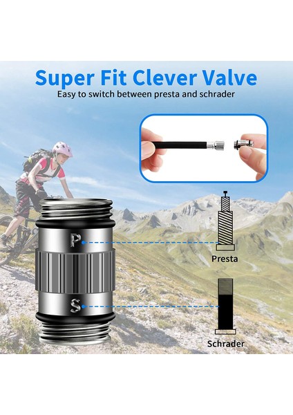 Bisiklet Pompası, Mini Basınç Ölçerli Bisiklet Pompası (120PSI), Iğneli Bilyalı Pompa, Yapıştırıcısız Yama Takımı Uzatma Hortumu (Yurt Dışından) indirimleri