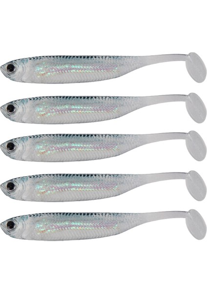 5 Adet Yumuşak Yemler Kolay Parlayan Silikon Çift Renkli Yapay Yem 7 cm Balıkçılık Jig Wobblers Takım Bas Yüzme Yemi Mavi (Yurt Dışından)