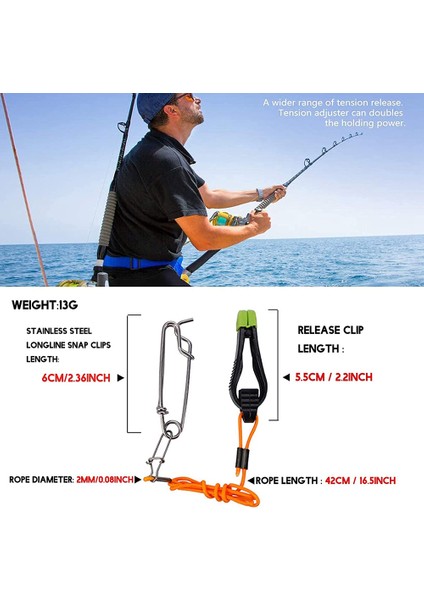 2 Adet Power Grip Plus Misina Serbest Bırakma, 17 Inç Downrigger Serbest Bırakma Yığma Klipsi Balıkçılık Lideri Uzun Hatlı Çıtçıtlı Klipsler (Yurt Dışından) indirimleri