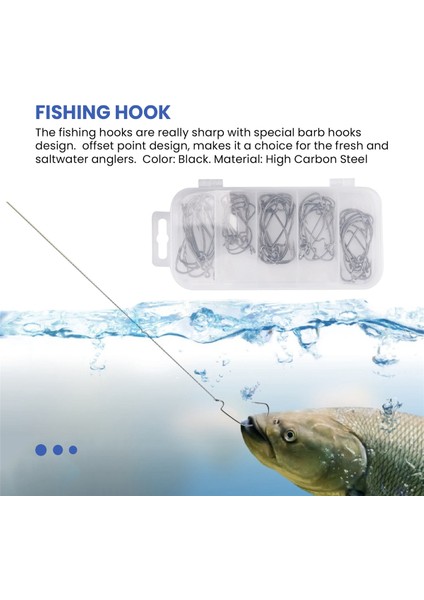 51 Adet Balıkçılık Kancaları Yüksek Karbon Çelik Solucan Senko Yem Jig Balık Kancaları Plastik Kutu ile (Yurt Dışından) indirimleri