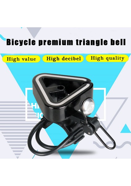 Bisiklet Zili Mtb Yol Bisiklet Kornası Alarmı Bisiklet Üç Köşeli Gidon Zil Yüksek Desibel, Siyah Lastik Bant (Yurt Dışından)