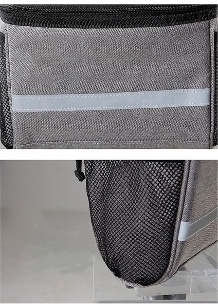 Bisiklet Gidon Çantası Bisiklet Yalıtımlı Ön Çanta Bisiklet Gidon Çantası Sepeti Yansıtıcı Şerit ile Pannier Soğutucu Çanta (Yurt Dışından)