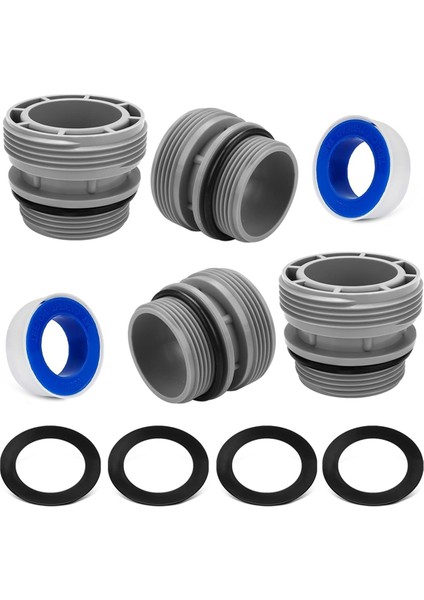 Intex & Coleman Havuzları Için 4 Paket Havuz Hortumu Dönüşüm Adaptörleri Kiti, 4560 40 mm Hortumdan 1 1/2 Inç Filtreye (Yurt Dışından)