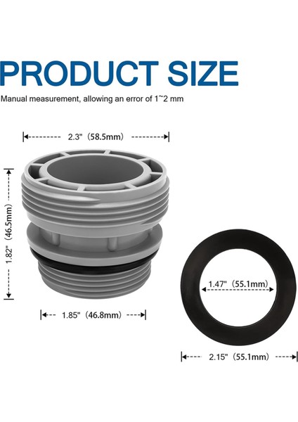 Intex & Coleman Havuzları Için 4 Paket Havuz Hortumu Dönüşüm Adaptörleri Kiti, 4560 40 mm Hortumdan 1 1/2 Inç Filtreye (Yurt Dışından)