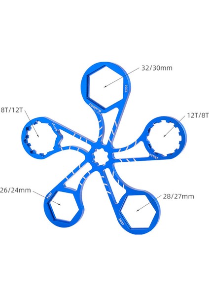 Toopre Dağ Bisikleti Ön Çatal Omuz Kapağı Anahtarı 8T/12T 24/26MM Torx Krank Kapağı Aleti Anahtar Onarım Aleti, Naylon (Yurt Dışından)