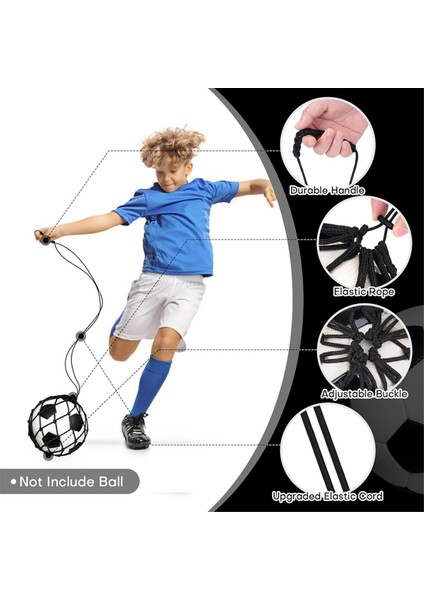 2 Adet Futbol Tekme Eğitmeni Futbol Topu Ağı Tekmeleyici, Top Boyutu 3, 4, 5 Için, Solo Futbol Tekme Uygulama Eğitim Yardımı Siyah (Yurt Dışından)