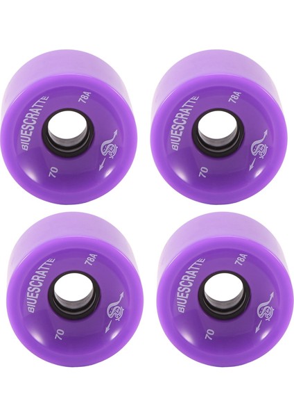 4pc Longboard Kaykay Tekerlekleri 51X70MM Yol Sporları Için Dayanıklı Pu Longboard Kaykay Tekerlekleri, Mor (Yurt Dışından)