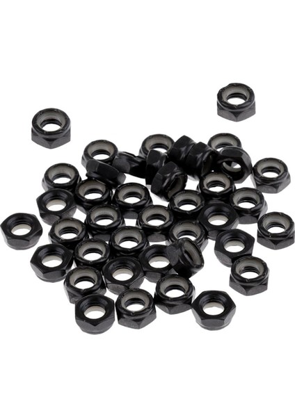 50 Adet Sağlam Kaykay Longboard Kamyon Tekerlekleri Yedek Aks Somunları Donanım Siyah Kaykay Kamyon Aks Somunları (Yurt Dışından)