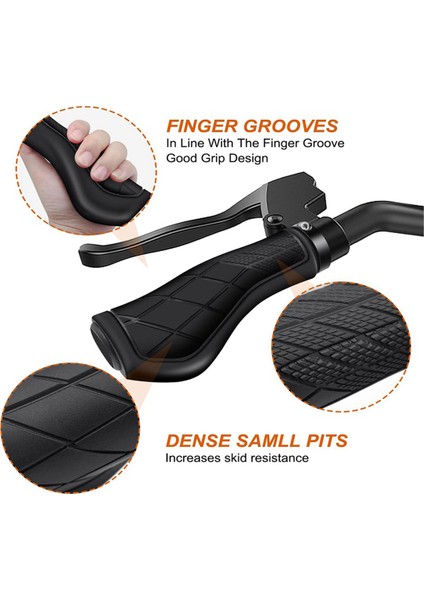 Bisiklet Sapları Ergonomik Saplar Kaymaz Kauçuk Gidon Sapları, 22.2mm E-Bisiklet Siyah Için Bisiklet Gidon Sapları (Yurt Dışından)