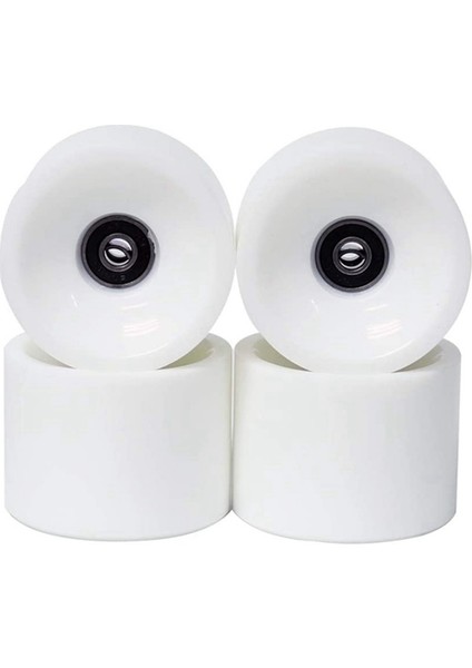 4 Tekerlek Seti 70MM 78A Ofset Hub Katı Longboard Tekerlekler, Abec 9 Siyah Rulmanlı Pürüzsüz Longboarding Tekerlekler, Beyaz (Yurt Dışından)