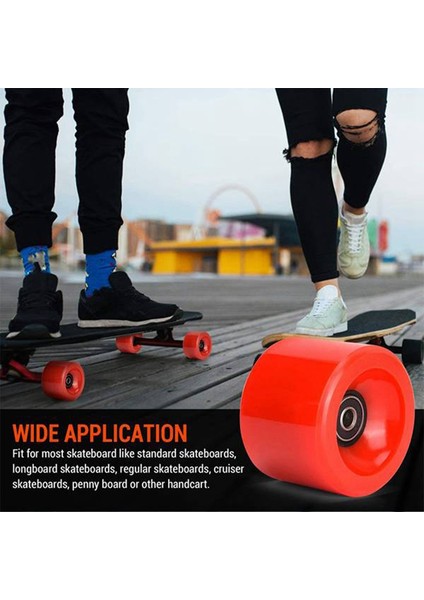 4 Tekerlek Seti 70MM 78A Ofset Hub Katı Longboard Tekerlekler, Abec 9 Siyah Rulmanlı Pürüzsüz Longboarding Tekerlekler, Beyaz (Yurt Dışından)