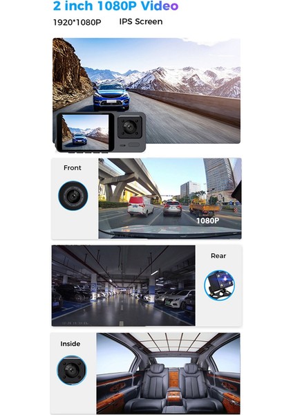 Dash Cam Ön ve Iç Wıfı 1080P 32G Hafıza Kartı 2 Inç Ekran 170° Geniş Açı Gece Görüşü Wdr 24H Park Modu (Yurt Dışından)