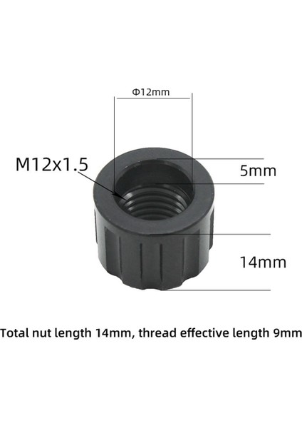 Bisiklet Thru Axle Somunu M12X5 Dişli Aks Somunları Bisiklet Göbeği Borusu Şaft Şiş Kapağı 5mm Dişli Aralığı Thru Axle Için (Yurt Dışından)