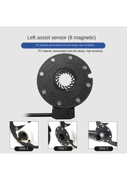 Elektrikli Bisiklet Manyetik Güç Sensörü 36/48 V Pedal Destek Sensörü F-8c Mıknatıslar Çift Salon Sensörleri Pas Sistemi Ebike Parçaları (Yurt Dışından)