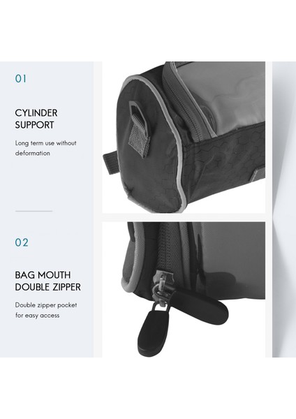 Açık Bisiklet Gidon Çantası Dağ Bisikleti Basın Ekranı Cep Telefonu Kafa Çantası Açık 5l Çok Fonksiyonlu Taşınabilir Su Geçirmez Çanta Yol Bisikleti Siyah(Yurt Dışından) indirimleri