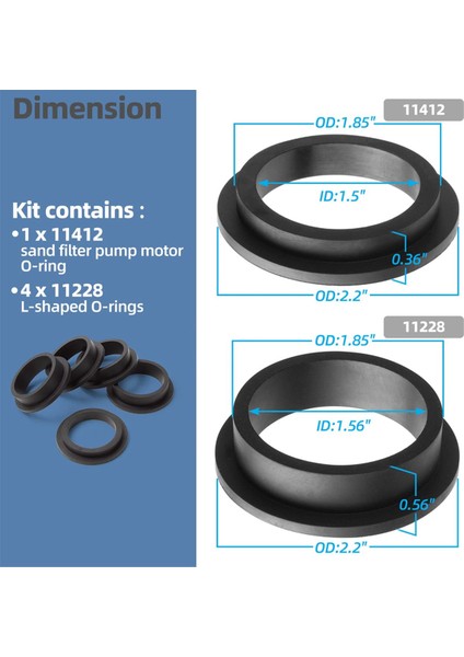 11228 11412 L-Şekilli O-Ring Contası Intex Kum Filtre Pompaları Motor Contaları Onarım Seti Parçaları Için Yedek Parçalar (Yurt Dışından)