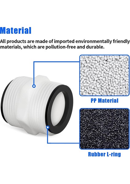 1,5 Inç Ila 1,5 Inç Havuz Hortumu Konnektörü - Yer Üstü Yüzme Havuzu Hortumu ve Filtre Pompaları Için Havuz Hortumu Adaptörü (Yurt Dışından) modelleri