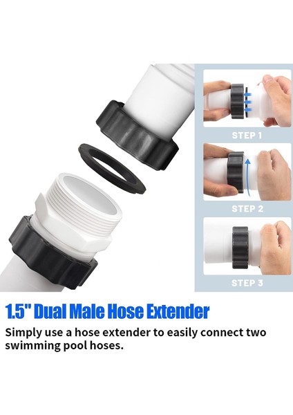 1,5 Inç Ila 1,5 Inç Havuz Hortumu Konnektörü - Yer Üstü Yüzme Havuzu Hortumu ve Filtre Pompaları Için Havuz Hortumu Adaptörü (Yurt Dışından) fırsatları