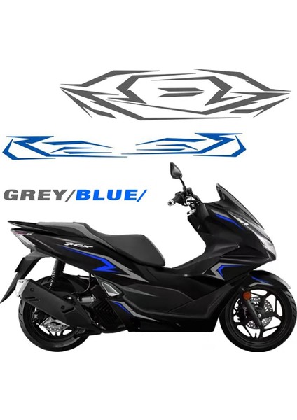 Motosiklet Koruma Etiket Vücut Çıkartma Dekorasyon Honda PCX160 Pcx 160 PCX160 2021-2022 Gri + Mavi (Yurt Dışından) fiyatları