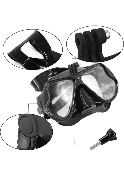 Gopro Hero 1/2/3/3+/4 Spor Kamerası Için Profesyonel Sualtı Kamera Dalış Maskesi Tüplü Dalış Şnorkel Yüzme Gözlüğü (Yurt Dışından)