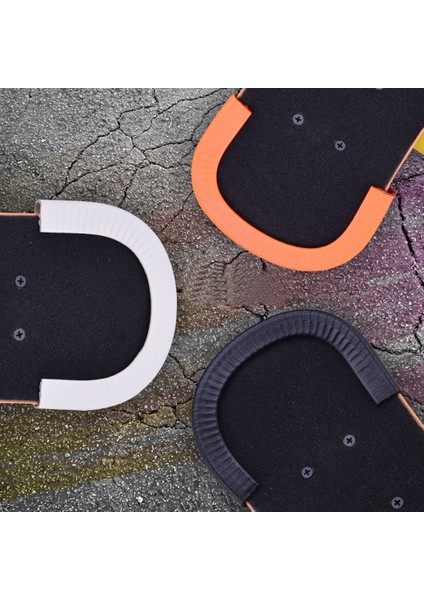 2 Adet Evrensel Kaykay Güverte Koruyucuları Koruyucu Kauçuk Tampon Kapağı Longboard Dans Tahtası Çarpışma Kauçuk Şerit 30CM-SIYAH (Yurt Dışından)