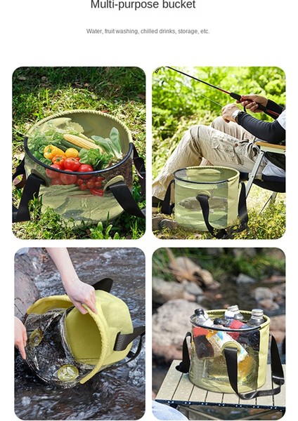 Dayanıklı Çok Taşınabilir Havzalar Su Geçirmez Katlanabilir Lavabo Kovası Seyahat Havzası Kamp Yürüyüş Depolama Kovası 10L (Yurt Dışından) fırsatları