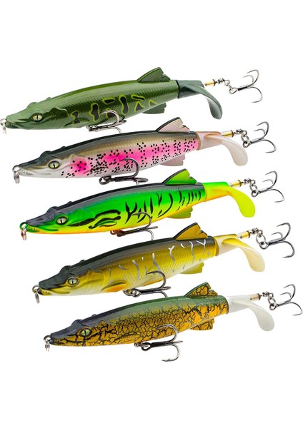 Kancalı Balıkçılık Lures, Yapay Sert Swimbaits Wobbler Dönen Kuyruk Olta Takımı 3D Gözler (Yurt Dışından)