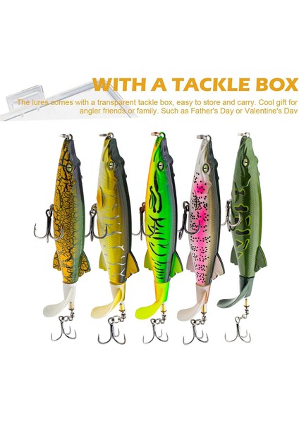 Kancalı Balıkçılık Lures, Yapay Sert Swimbaits Wobbler Dönen Kuyruk Olta Takımı 3D Gözler (Yurt Dışından)