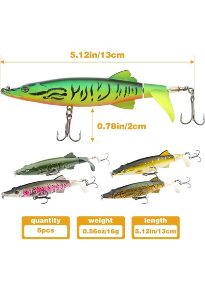Kancalı Balıkçılık Lures, Yapay Sert Swimbaits Wobbler Dönen Kuyruk Olta Takımı 3D Gözler (Yurt Dışından)