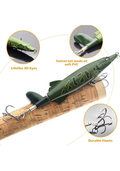 Kancalı Balıkçılık Lures, Yapay Sert Swimbaits Wobbler Dönen Kuyruk Olta Takımı 3D Gözler (Yurt Dışından)
