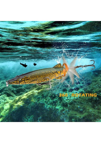 Kancalı Balıkçılık Lures, Yapay Sert Swimbaits Wobbler Dönen Kuyruk Olta Takımı 3D Gözler (Yurt Dışından)