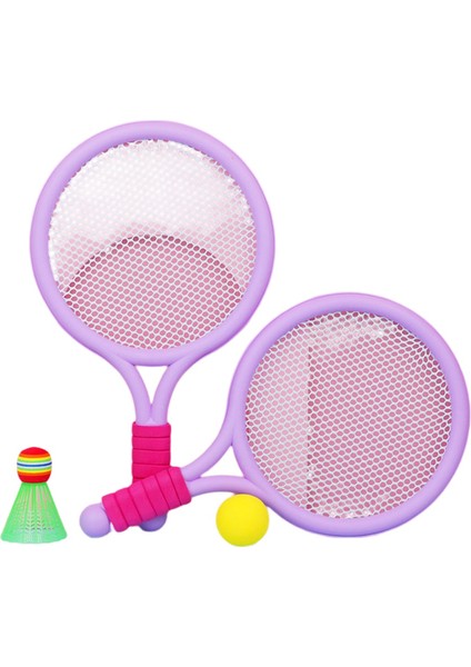 1 Takım Mor Renk Plaj Tenisi Badminton Raket Seti Açık Spor Mini Badminton Raket Çocuk Plaj Raketi (Yurt Dışından)