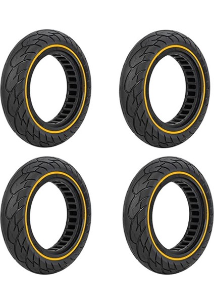 Katı Lastik Tekerlekler 10 Inç Elektrikli Scooter, Kaymaz, Katı Kauçuk, Artık Delikli Tekerlek Yok (Sarı 2 Parça) (Yurt Dışından)