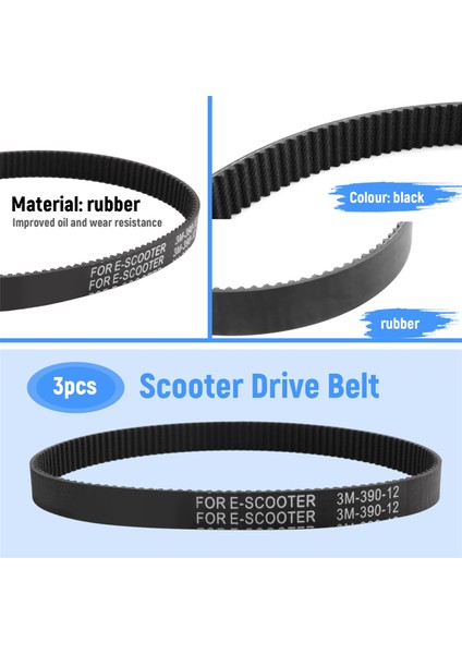 Adet 3M-390-12 Tahrik Kayışı Dayanıklı Kalınlaşmış Kauçuk Tahrik Kayışı Aksesuarları Elektrikli Bisiklet E-Bisiklet Scooter Motosiklet (Yurt Dışından) indirimleri