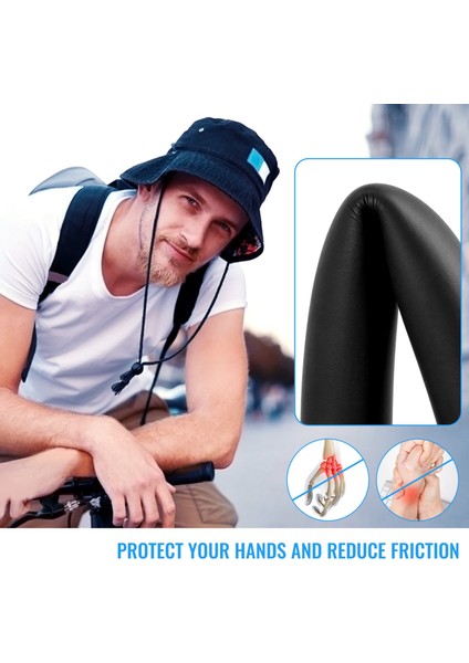 2 Adet Mtb Bisiklet Bisiklet Tüp Sünger Köpük Kauçuk Gidon Sapları Kapak + Fiş (Yurt Dışından)