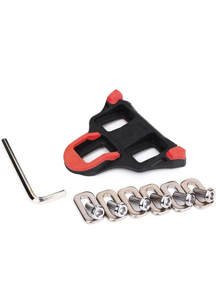Yol Bisikleti Kramponları 6 Derece Yüzer Kendiliğinden Kilitlenen Bisiklet Pedalları Kramponu Shimano Spd-Sl Sistem Ayakkabıları Için-Kırmızı (Yurt Dışından)