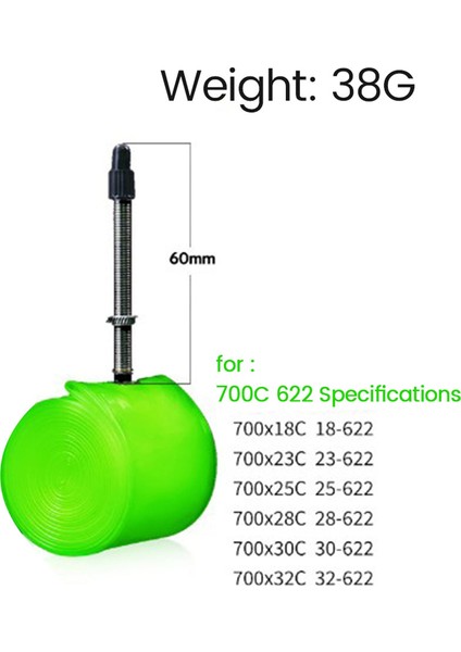 Bisiklet Iç Lastiği Ultralight Yol Bisikleti Tpu Lastiği 700C 18 23 25 28 32C Uzunluk Fransız Vana Iç Lastiği 60MM (Yurt Dışından) fiyatları