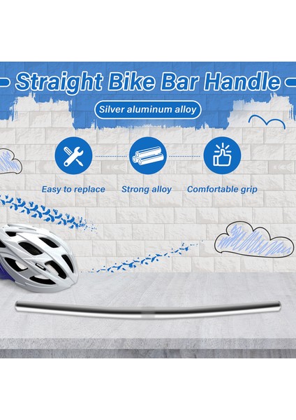 Alaşım Sabit Vites Bisiklet Bisiklet Düz Fixie Bisiklet Düz Çubuk Gidon Renk: Gümüş (Yurt Dışından) indirimleri