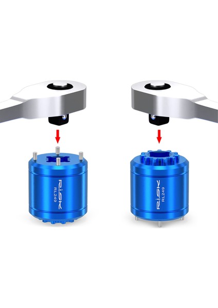Rısk 2'si 1 Arada Bisiklet Dub Krank Takımı Kapağı Çıkarma Aleti Xtr M9100 Orta Göbek Krank Vidası Çıkarma Aleti (Yurt Dışından)