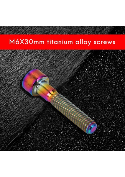 M6X30MM Titanyum Cıvata Mtb Bisiklet Sütun Kulaklık Kök Kapağı Cıvatası Bisiklet Vidası Gökkuşağı (Yurt Dışından)