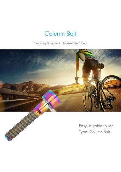 M6X30MM Titanyum Cıvata Mtb Bisiklet Sütun Kulaklık Kök Kapağı Cıvatası Bisiklet Vidası Gökkuşağı (Yurt Dışından)