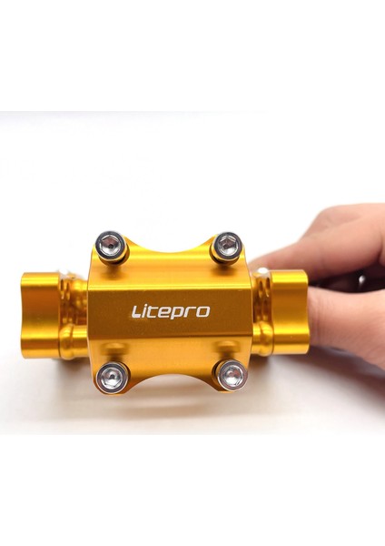 Litepro Bisiklet Gövdesi Katlanır Bisiklet Ayarlanabilir Döndürülebilir Çift Gövde Mtb Yol Alüminyum Alaşımlı Bisiklet Gidonu Aksesuarları,4 (Yurt Dışından)