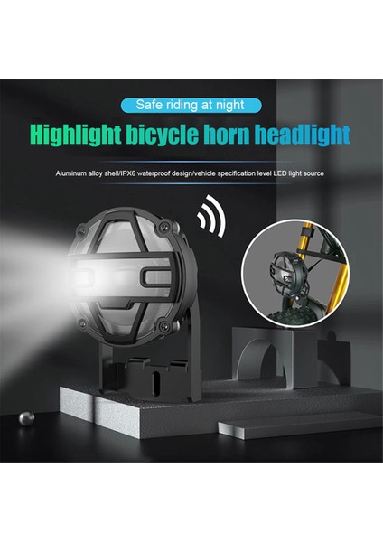 E-Bisiklet Farları 36V 48V Elektrikli Bisiklet Korna Işığı Su Geçirmez Alüminyum Alaşımlı Far Gece Sürüşü Ön Far (Yurt Dışından) indirimleri
