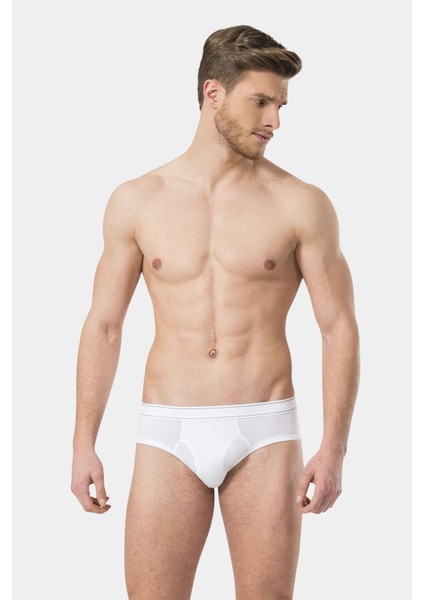 Erkek Likralı Slip 166/BEYAZ