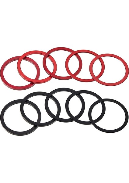 10 Adet Bisiklet 7 8 9 10 11 Hız Kaset Direksiyon Göbeği Paspayı 1mm 5mm 2mm 2.5mm 3mm Krank Yıkayıcı (Siyah, Kırmızı) (Yurt Dışından)