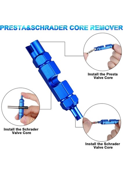 Bisiklet Tubeless Mastik Enjektör Enjektör ve Presta Vana Çekirdek Temizleme Aracı Stans Hiçbir Tüpler Mastik ve Diğer Sızdırmazlık Malzemeleri (Yurt Dışından)