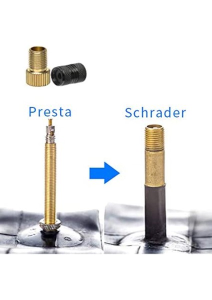 12 Adet Presta - Schrader Adaptörleri, Presta Valf Adaptörü, Presta - Schrader, Dağ Bisikleti Için Bisiklet Pompası Adaptörü (Yurt Dışından)