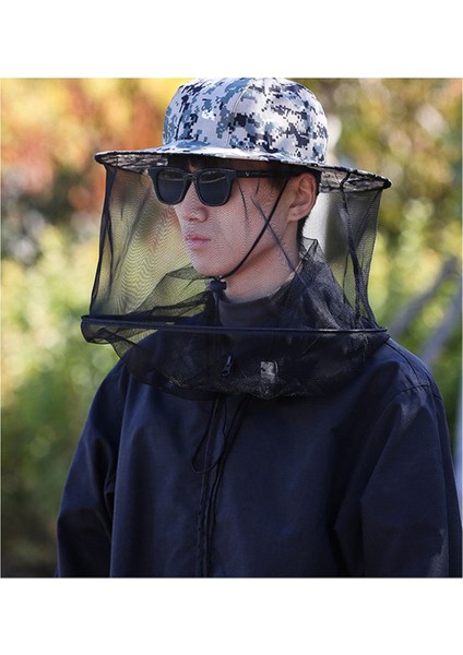 Yaz Yaprak Kamuflaj Açık Hava Sivrisinek Önleyici Balık Ağı Şapkası, Balık Tutma, Kamp ve Diğer Aktiviteler Için Uygun (Yurt Dışından) modelleri